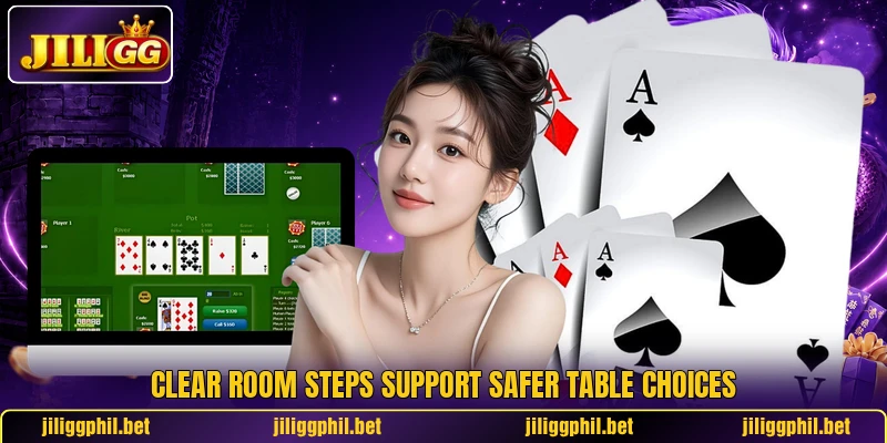 Clear room steps support safer table choices Clear room steps support safer table choices