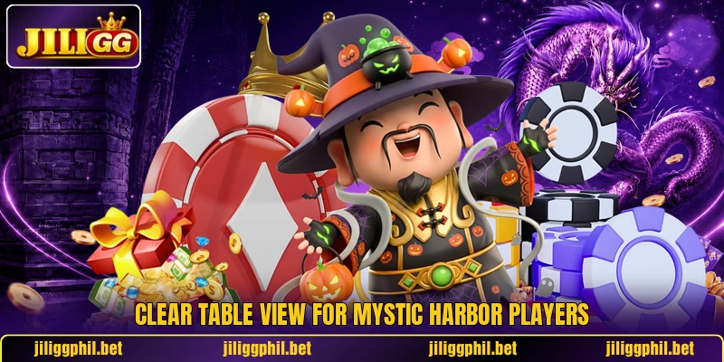 Clear table view for Mystic Harbor players Clear table view for Mystic Harbor players