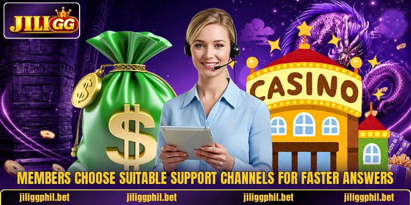 Members choose suitable support channels for faster answers Members choose suitable support channels for faster answers