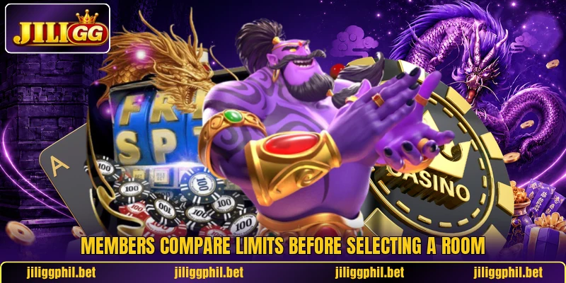 Members compare limits before selecting a room Members compare limits before selecting a room