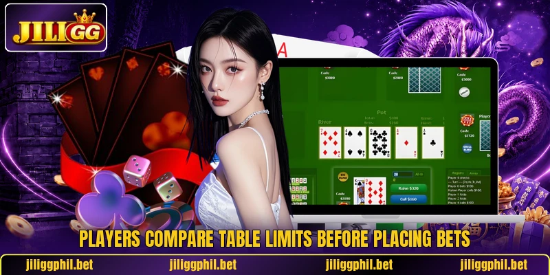 Players compare table limits before placing bets Players compare table limits before placing bets