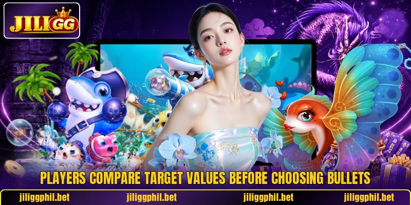Players compare target values before choosing bullets Players compare target values before choosing bullets
