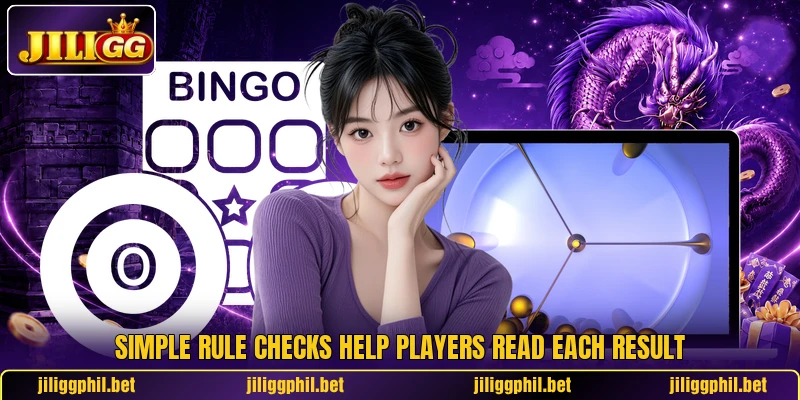 Simple rule checks help players read each result Simple rule checks help players read each result