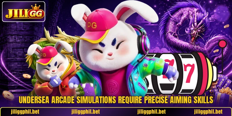 Undersea arcade simulations require precise aiming skills